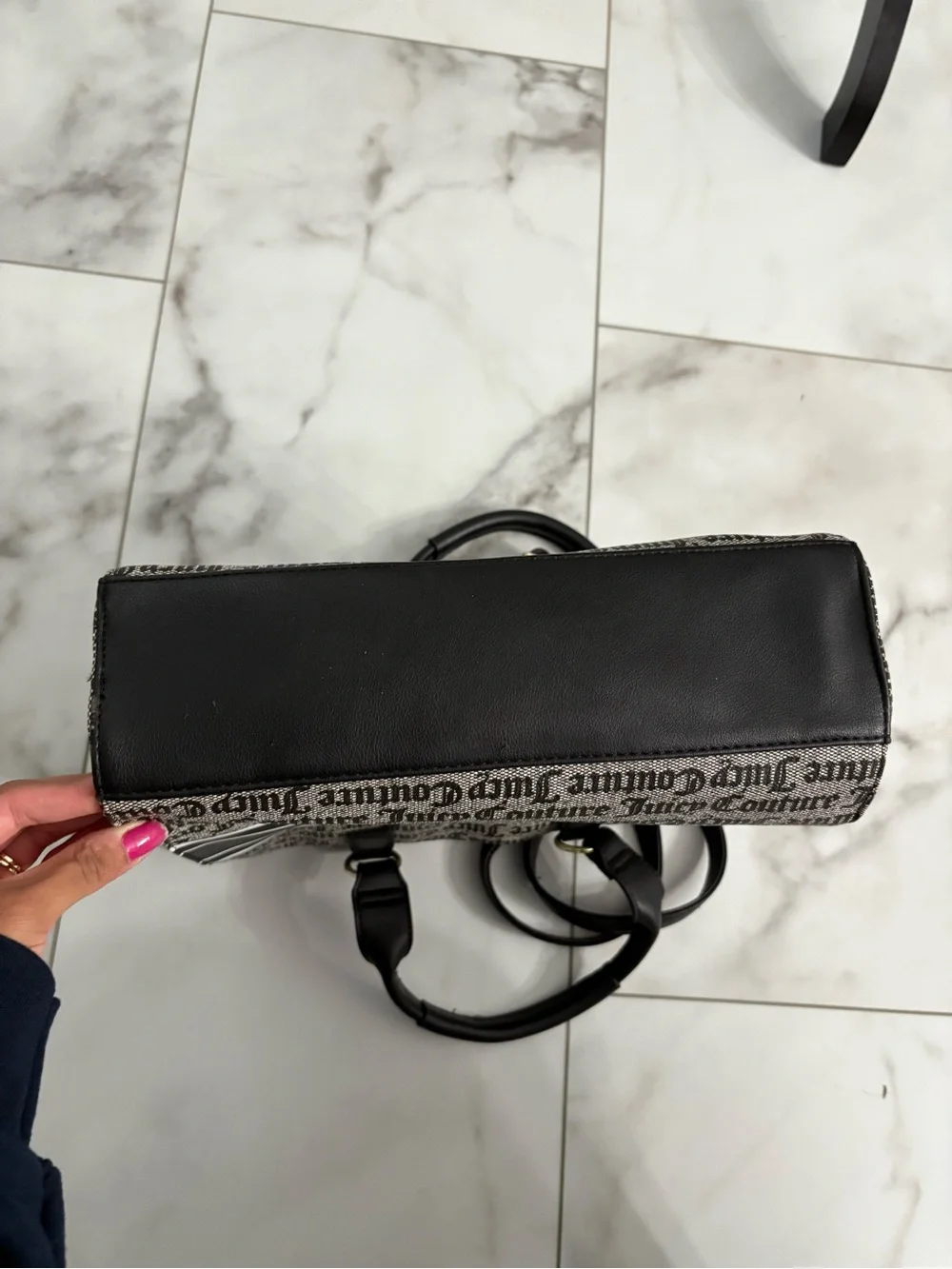 Juicy Couture Black and Beige Logo Messenger Bag
